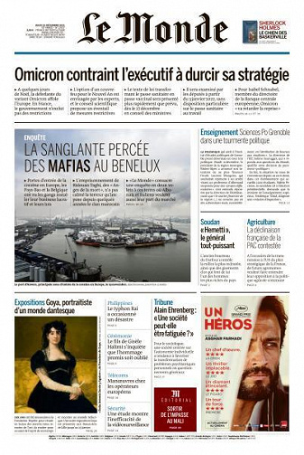 Le Monde du Jeudi 23 Décembre 2021