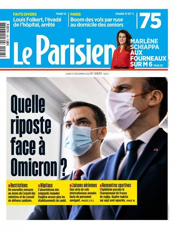 Le Parisien du Lundi 27 Décembre 2021