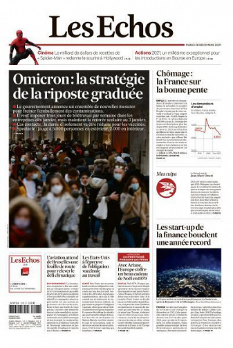 Les Echos du Mardi 28 Décembre 2021