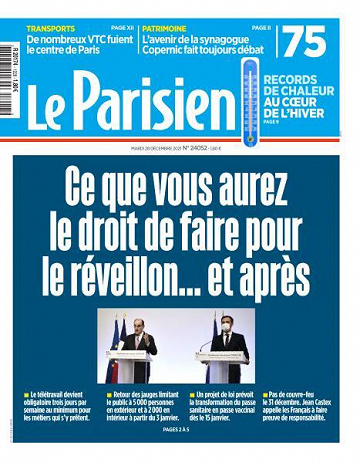 Le Parisien du Mardi 28 Décembre 2021
