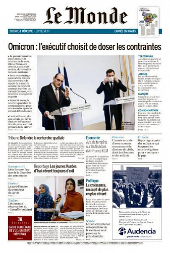 Le Monde du Mercredi 29 Décembre 2021