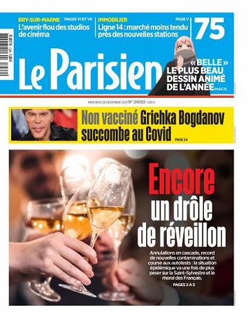 Le Parisien du Mercredi 29 Décembre 2021