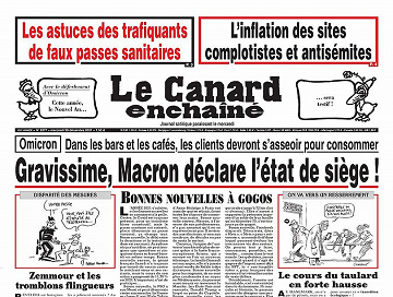 Le Canard Enchainé Du 29 Décembre 2021