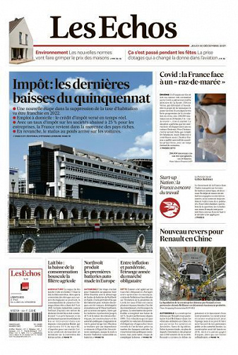 Les Echos du Jeudi 30 Décembre 2021