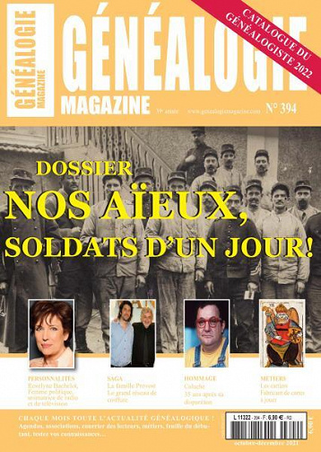 Généalogie N°394 - Octobre-Décembre 2021