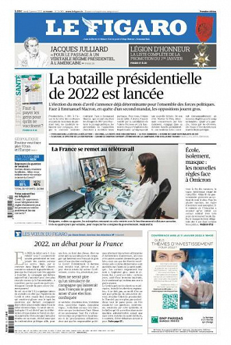 Le Figaro du Lundi 3 Janvier 2022