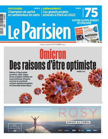 Le Parisien du Mardi 4 Janvier 2022