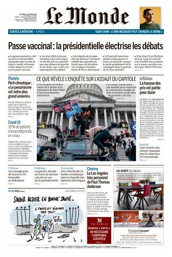 Le Monde du Mercredi 5 Janvier 2022