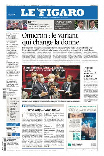 Le Figaro du Mercredi 5 Janvier 2022