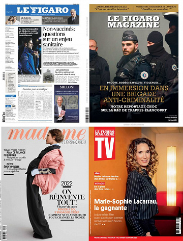 Pack Le Figaro et ses 3 suppléments - Vendredi 7 Janvier 2022