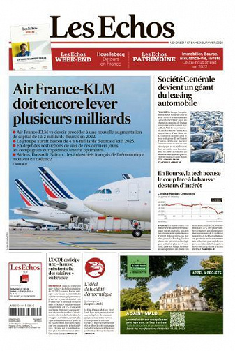 Les Echos du Vendredi 7 et Samedi 8 Janvier 2022