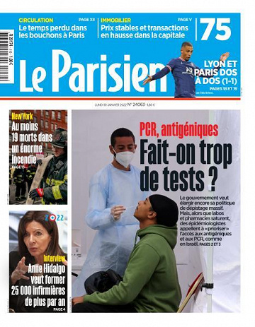 Le Parisien du Lundi 10 Janvier 2022