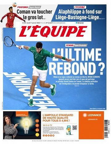 L’equipe du Mardi 11 Janvier 2022