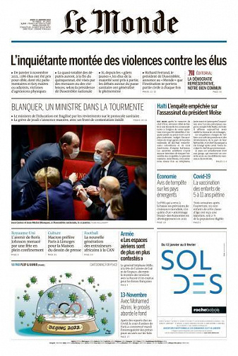 Le Monde du Jeudi 13 Janvier 2022