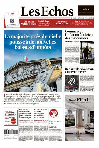 Les Echos du Vendredi 14 et Samedi 15 Janvier 2022