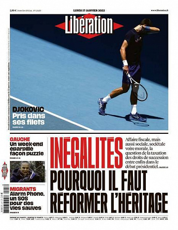 Libération du Lundi 17 Janvier 2022