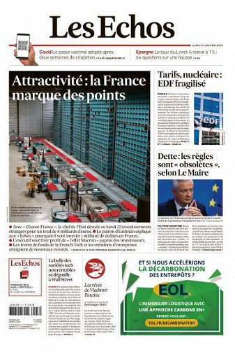 Les Echos du Lundi 17 Janvier 2022
