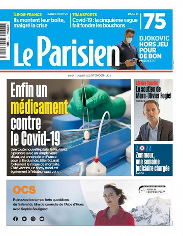 Le Parisien du Lundi 17 Janvier 2022