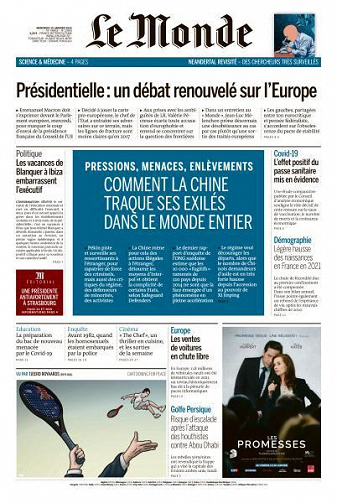 Le Monde du Mercredi 19 Janvier 2022