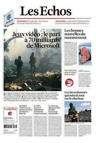 Les Echos du Mercredi 19 Janvier 2022