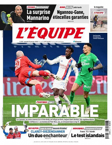 L’equipe du Samedi 22 Janvier 2022
