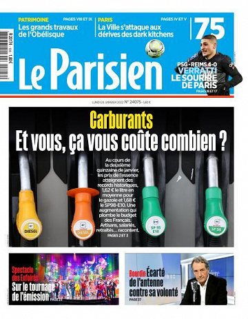 Le Parisien du Lundi 24 Janvier 2022