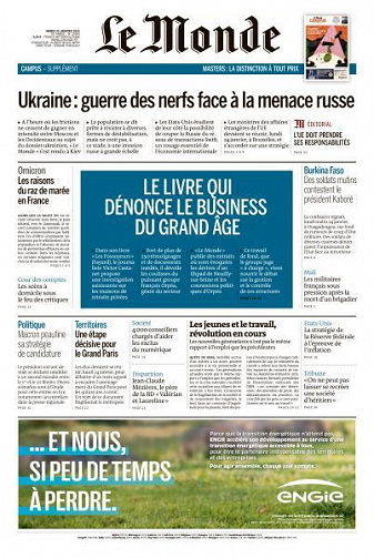 Le Monde du Mardi 25 Janvier 2022