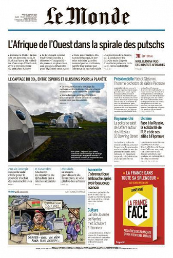 Le Monde du Jeudi 27 Janvier 2022