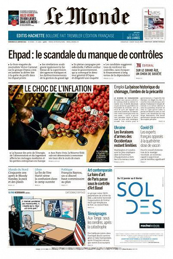 Le Monde du Vendredi 28 Janvier 2022