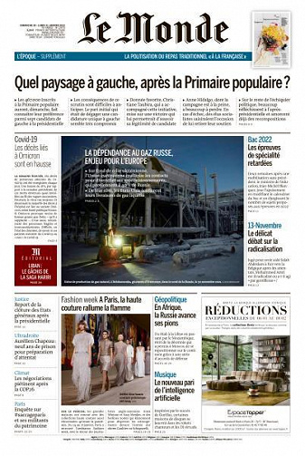 Le Monde du Dimanche 30 et Lundi 31 Janvier 2022