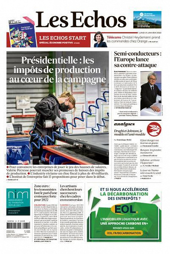 Les Echos du Lundi 31 Janvier 2022