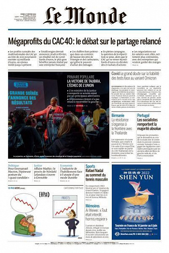 Le Monde du Mardi 1er Février 2022