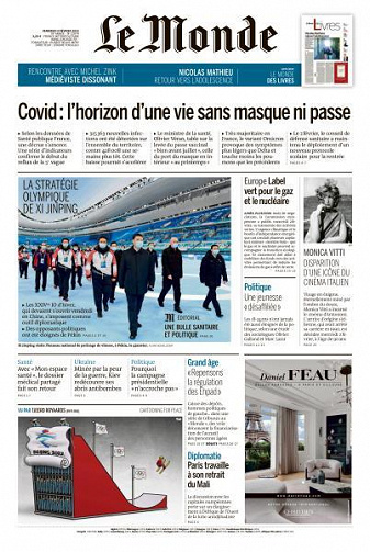 Le Monde du Vendredi 4 Février 2022