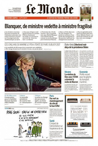 Le Monde du Jeudi 10 Février 2022