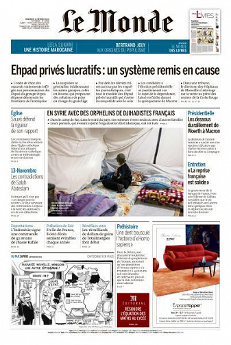 Le Monde du Vendredi 11 Février 2022