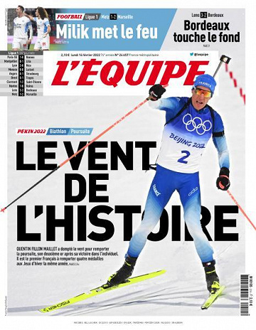 L’equipe du Lundi 14 Février 2022