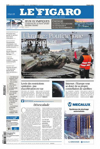 Le Figaro du Mercredi 16 Février 2022