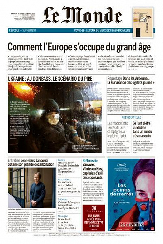 Le Monde du Dimanche 20 et Lundi 21 Février 2022