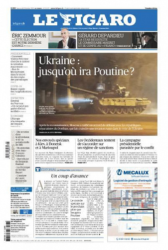 Le Figaro du Mercredi 23 Février 2022