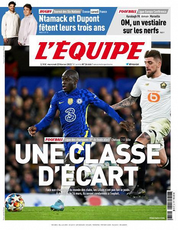 L’equipe du Mercredi 23 Février 2022
