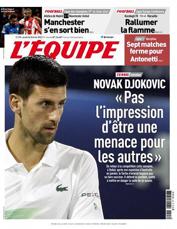 L’equipe du Jeudi 24 Février 2022