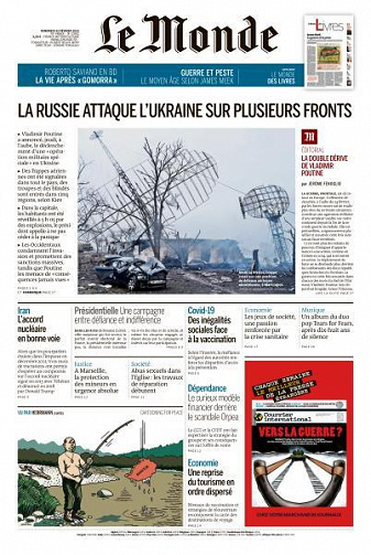 Le Monde du Vendredi 25 Février 2022