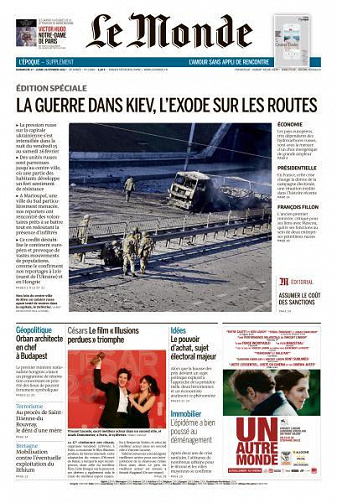Le Monde du Dimanche 27 Février 2022