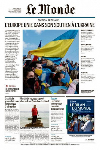Le Monde du Mardi 1er Mars 2022