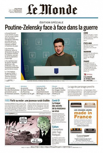 Le Monde du Jeudi 3 Mars 2022