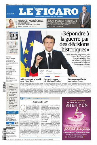 Le Figaro du Jeudi 3 Mars 2022