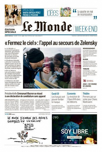 Le Monde du Samedi 5 Mars 2022