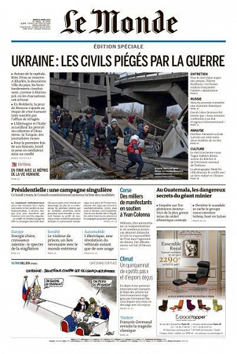 Le Monde du Mardi 8 Mars 2022