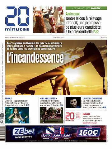 20 Minutes - 7 Editions Du Mercredi 09 Mars 2022