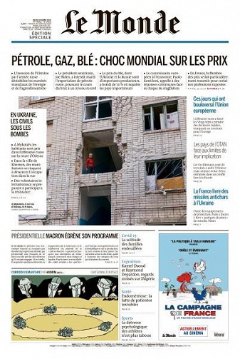 Le Monde du Jeudi 10 Mars 2022